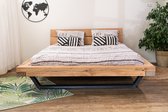Bed van hout en staal - Bed Baarle Nasau - wood and steel - 140 x 200