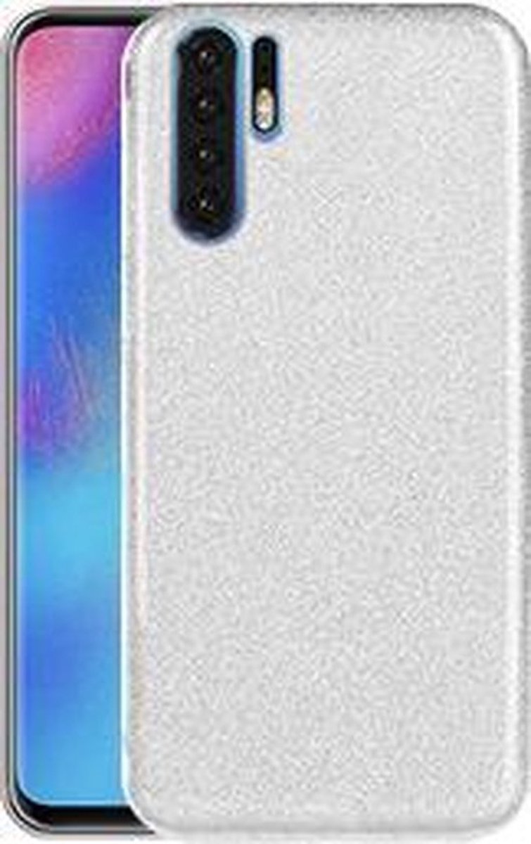HB Hoesje Geschikt voor Huawei P30 Pro - Zilver - Glitter Back Cover