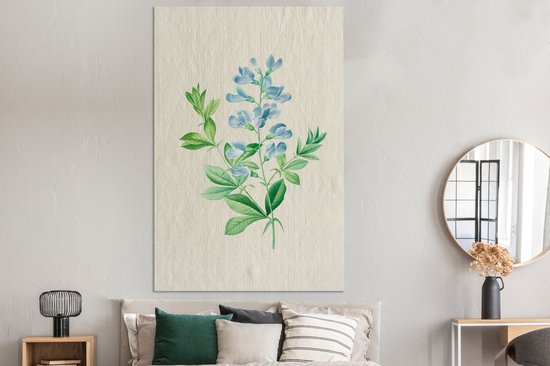 Tableau sur toile Vintage - Fleurs - Myosotis - Antique - 120x180 cm - Décoration murale XXL