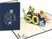 Popcards popupkaarten – Verjaardag Verjaardagskaart Jarig Jubileum 50 jaar Felicitatie pop-up kaart 3D wenskaart