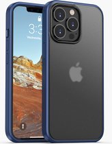 Mobiq - Frosted Rugged Bumper Hoesje iPhone 14 Pro - blauw