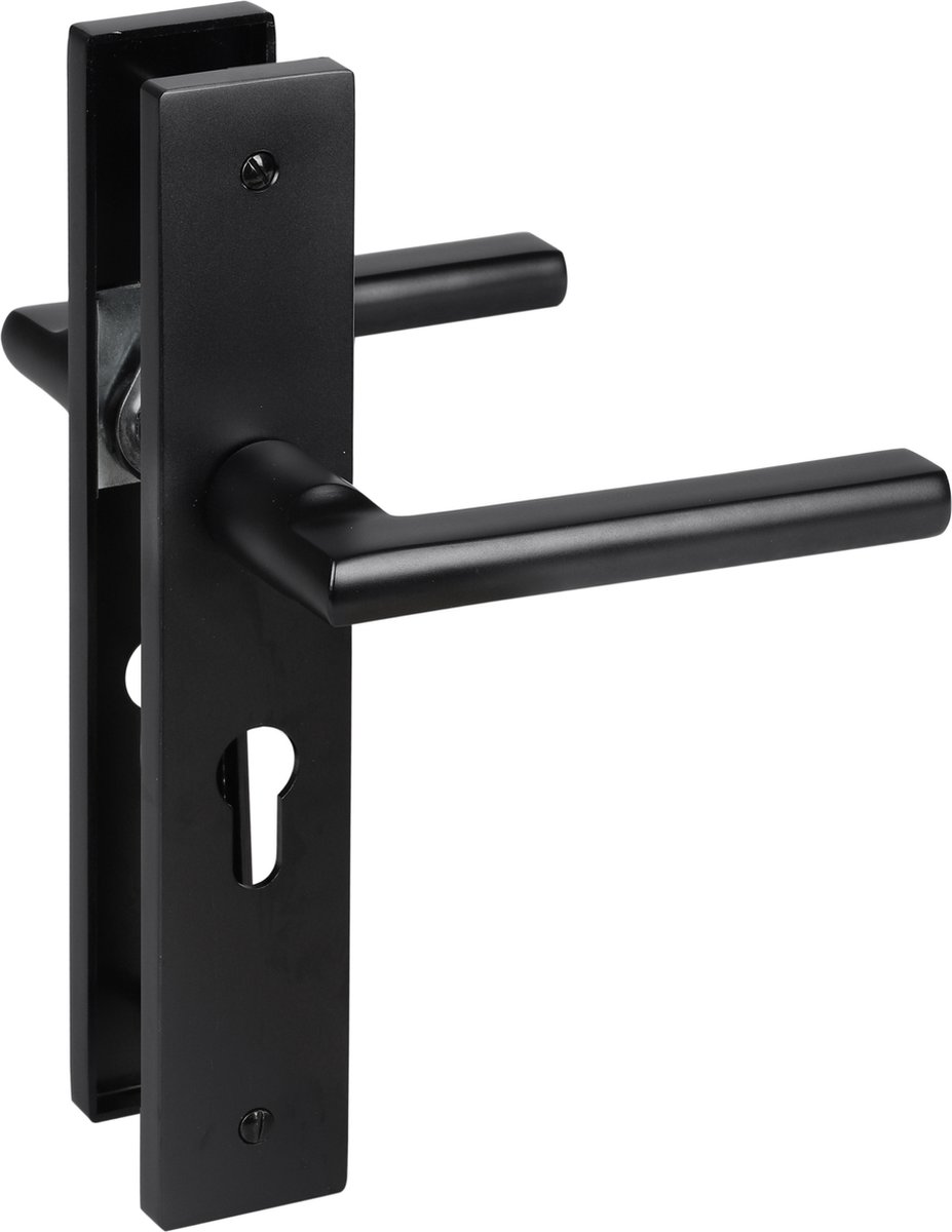 Impresso Redhill Mat zwart op Rechthoekig schild met schroeven