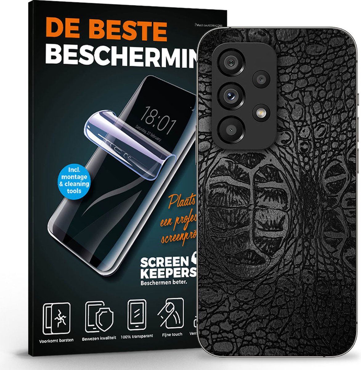 Telefoon skin geschikt voor Samsung Galaxy Ace - Slangenhuid textuur skin - Geschikt voor Samsung Galaxy Ace - Achterkant folie - telefoonaccessoires - TPU - Screenkeepers