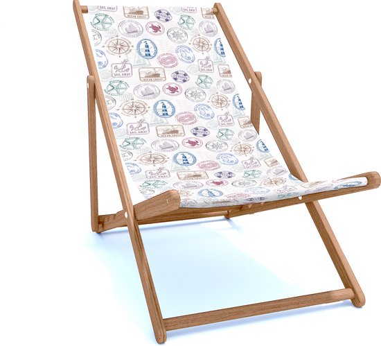 Chaise de plage Holtaz en bois pliable confortable chaise longue avec cadre  en bois à