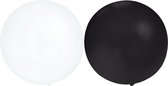 Bellatio Decorations 10x groot formaat ballonnen transparant en zwart met diameter 60 cm