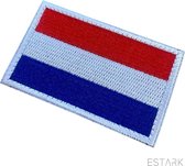 ESTARK® Drapeau Néerlandais - Badge Textile - Emblème NL Pays- Nederland - Holland Drapeau Néerlandais - Tricolore National - Rouge Blanc Bleu - Insigne À Coudre - Pays- Nederland