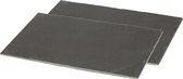 Set van 2x stuks leistenen serveerplateau/planken rechthoekig 22 x 14 cm - Hapjesplanken