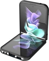 LC.IMEEKE Hoesje Kunstleer Back Cover Zwart Geschikt voor Samsung Galaxy Z Flip 4