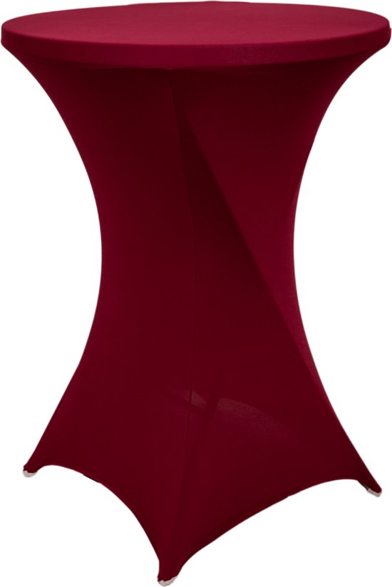 Statafelrok Bordeaux rood – ∅80-85 x 110 cm – Stretch – Tafelrok voor Statafel – Geschikt voor Horeca Evenementen | Sta Tafel Hoes | Staantafelhoes | Cocktailparty | Trouwerij