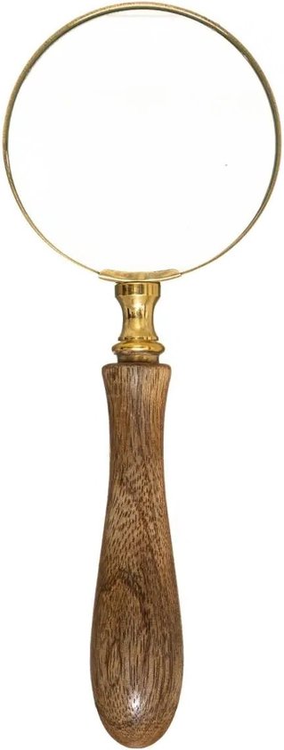 Vergrootglas - decoratie - mangohout - bruin - 20cm