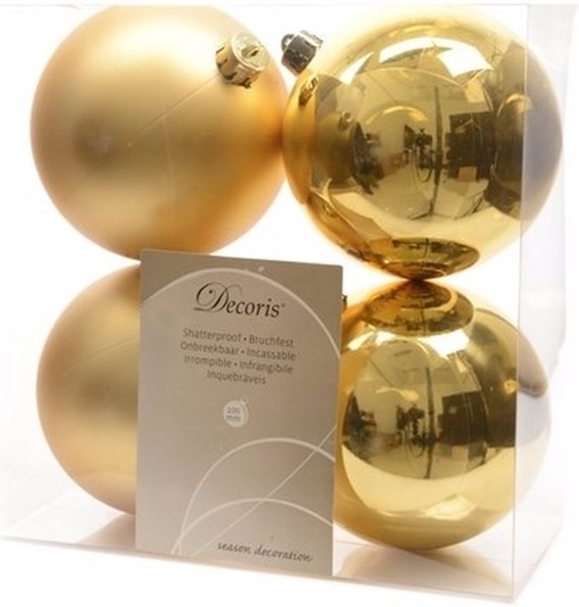 Decoris Kerstballen - 8x st - goud - D10 cm - kunststof - kerstversiering
