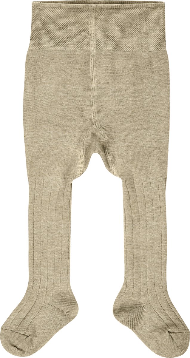 FALKE Cosy Rib dik eenkleurig katoen kasjmier panty baby beige - maat 62-68