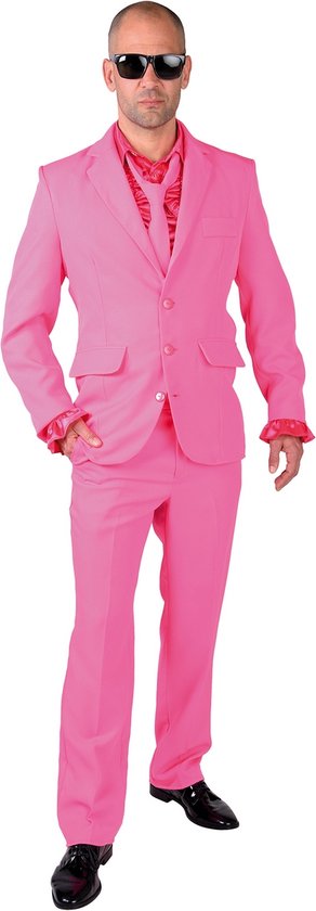 Magic By Freddy's - Feesten & Gelegenheden Kostuum - Cool Men In Pink - Man - Roze - Large - Carnavalskleding - Verkleedkleding