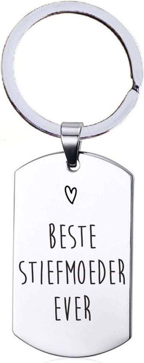 Sleutelhanger RVS - Beste Stiefmoeder Ever