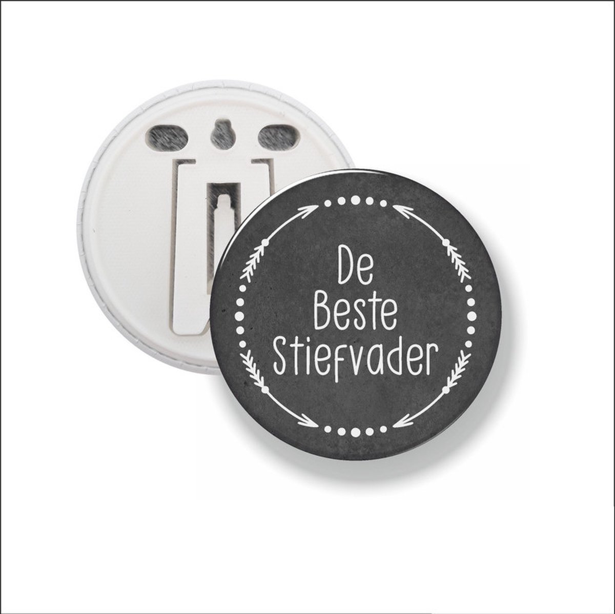 Button Met Clip 58 MM - De Beste Stiefvader