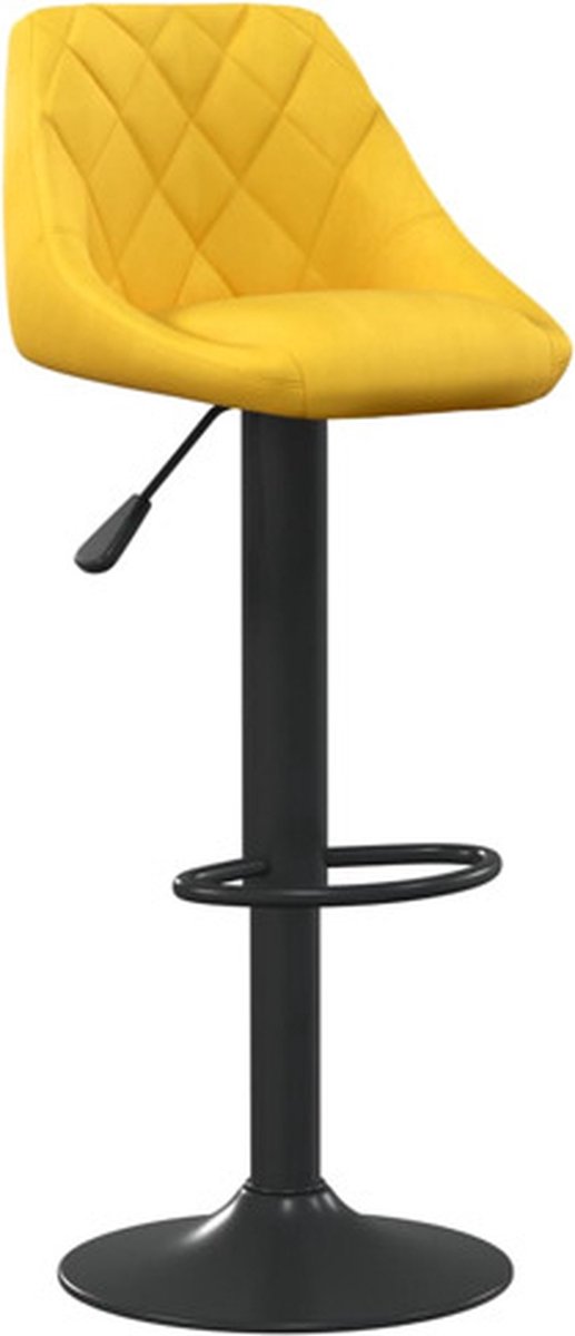 vidaXL - Barkruk - fluweel - mosterdgeel