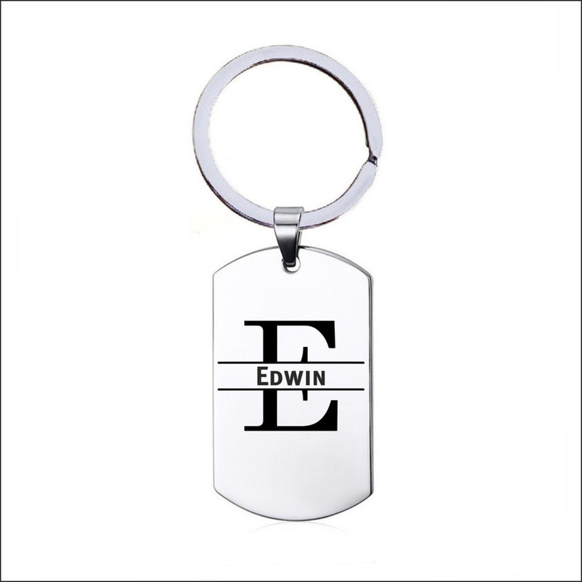 Sleutelhanger RVS Met Naam - Edwin