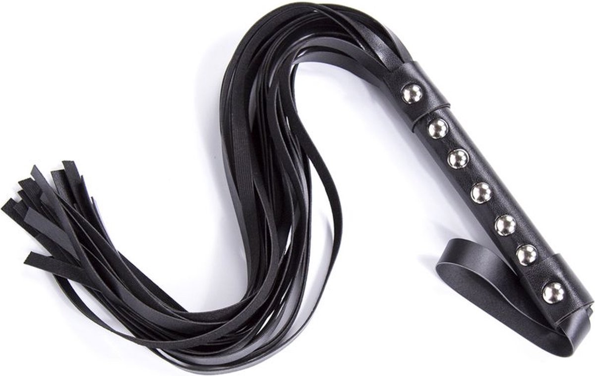 Goedkoopste Studded flogger Zweep 55cm - Zwart