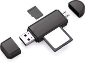 USB OTG SD Card Reader Micro SD Kaartlezer USB OTG 4-in-1 Kaartlezer - Geschikt voor Telefoon, PC en Tablet