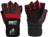 Gorilla Wear - Dallas Wrist Wrap Handschoenen - Sporthandschoenen Unisex - Zwart/Rood - 3XL