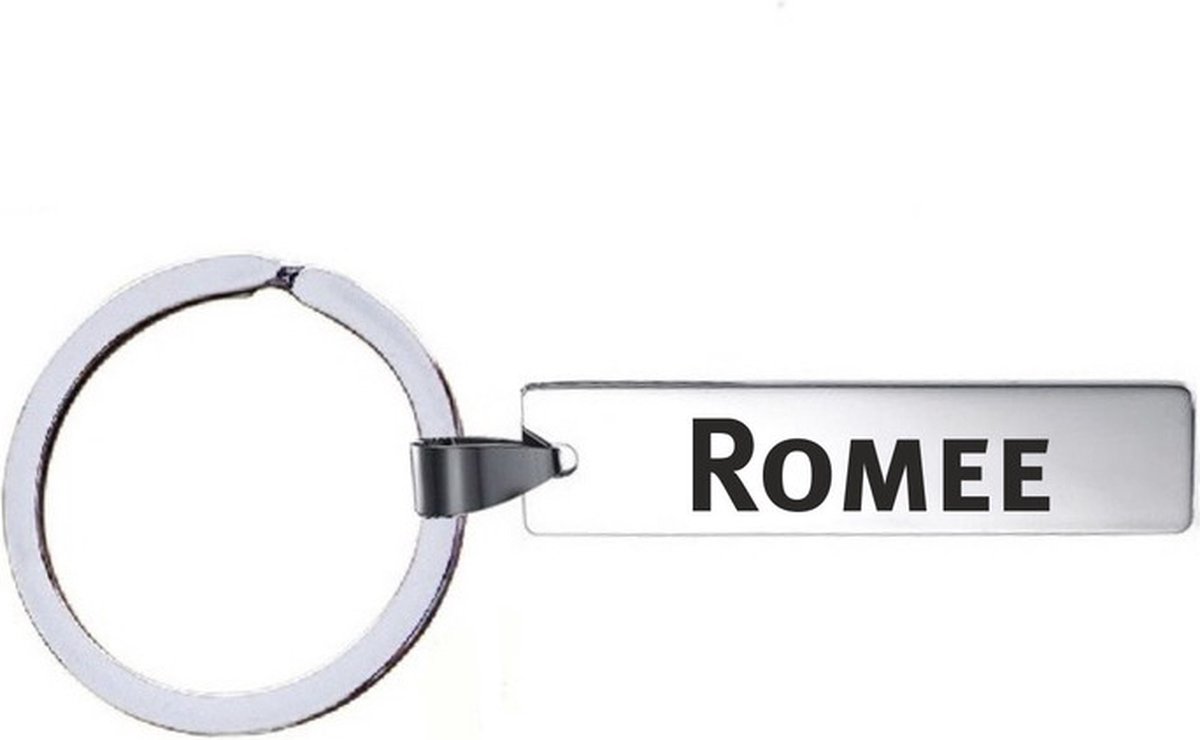 Sleutelhanger Met Naam - Romee - RVS