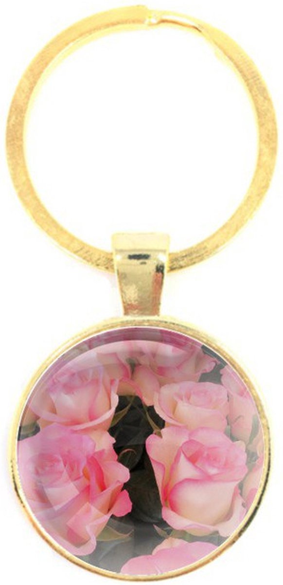 Sleutelhanger Glas - Rozen