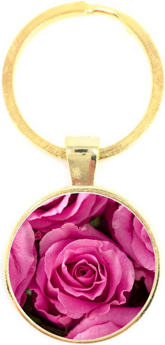 Sleutelhanger Glas - Rozen