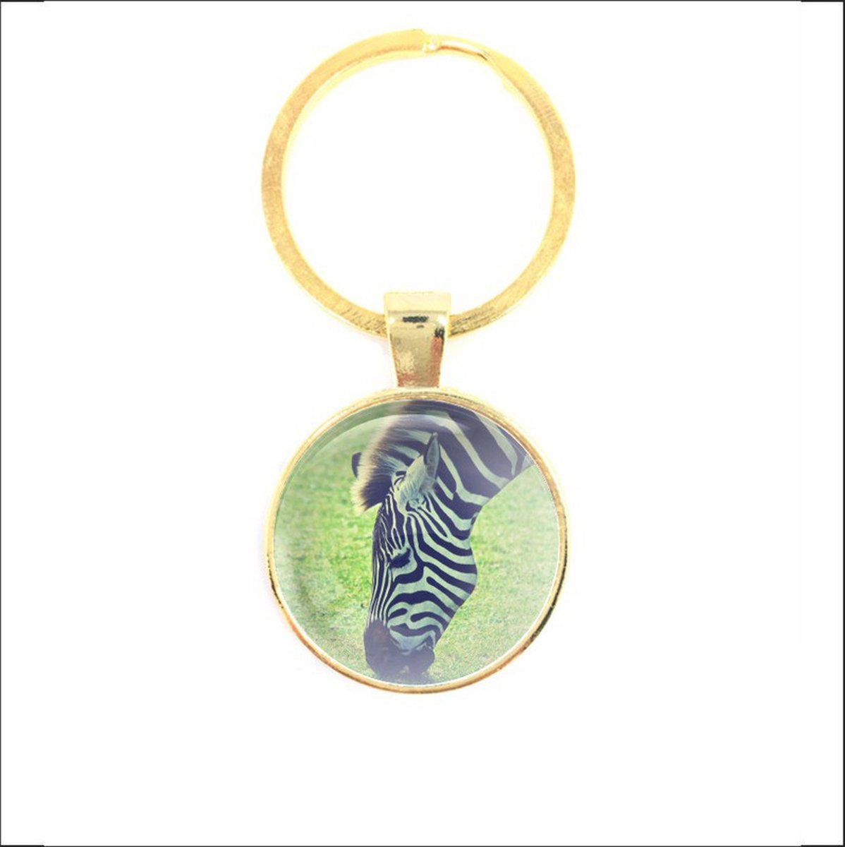Sleutelhanger Glas - Zebra
