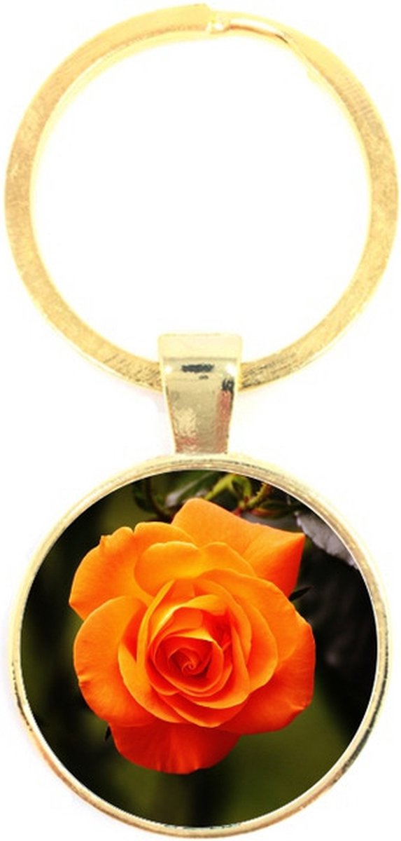 Sleutelhanger Glas - Roos