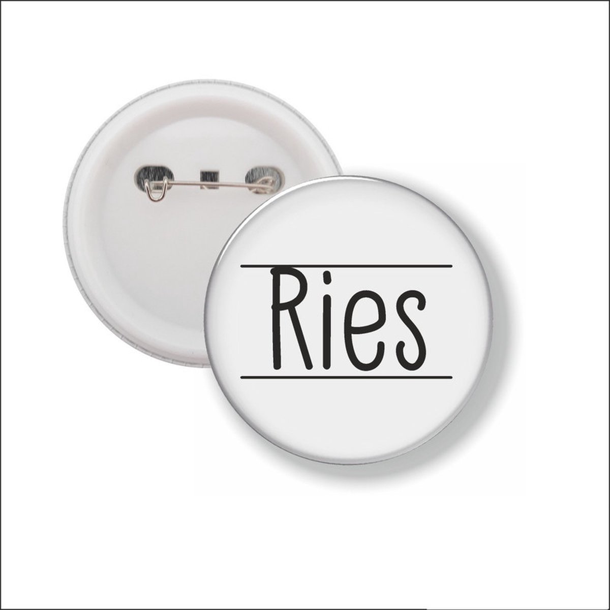 Button Met Speld 58 MM - Ries