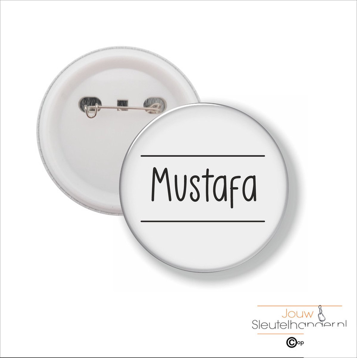 Button Met Speld 58 MM - Mustafa