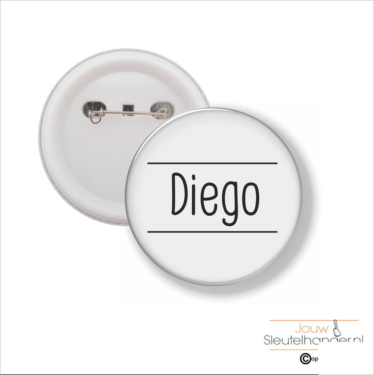 Button Met Speld 58 MM - Diego