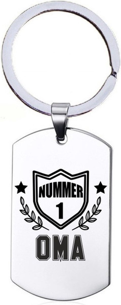 Sleutelhanger RVS - Nummer 1 Oma