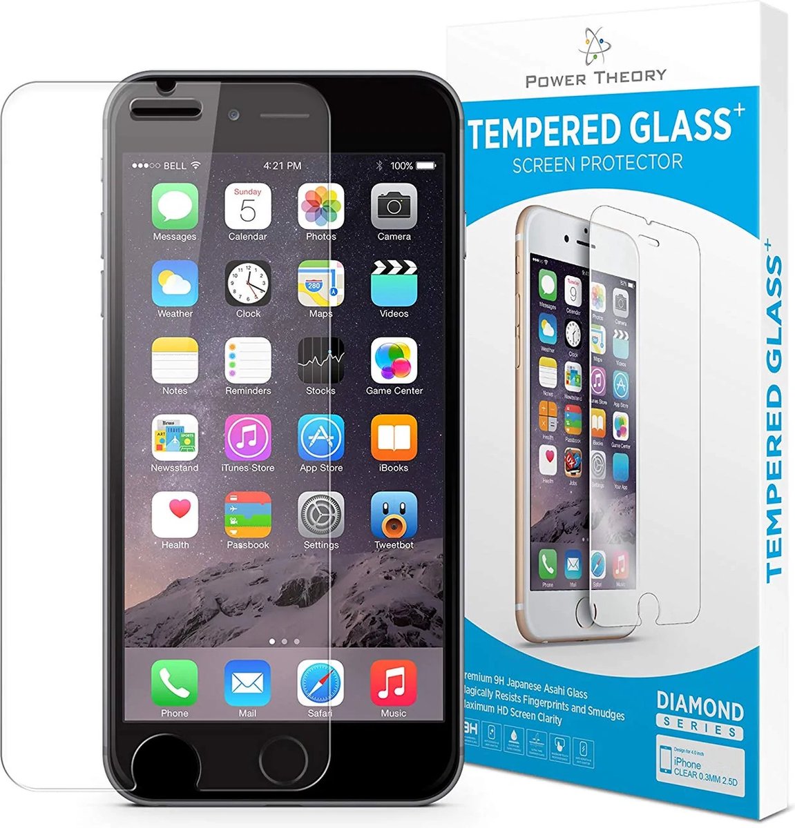 Power Theory iPhone 8 Plus Screenprotector Gehard Glas [2-Pak] met Easy Install Kit (te gebruiken met case)