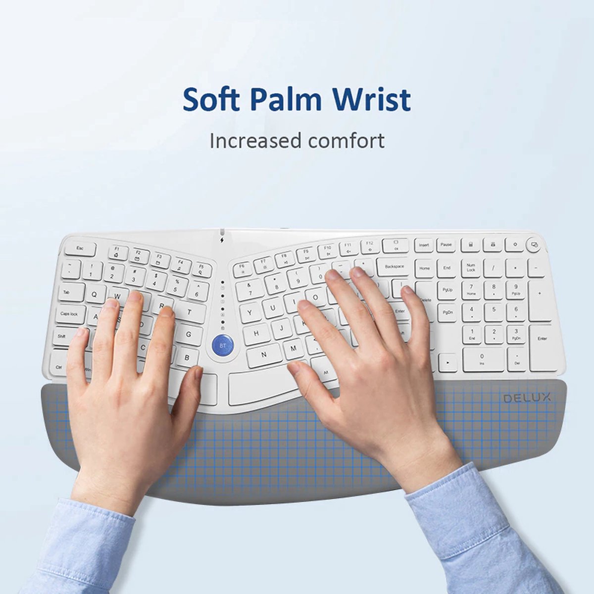 Delux - Sans fil ( 1X 2,4 GHz + 2X Bluetooth) - Clavier ergonomique -  Design | bol