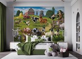 Walltastic - Ferme - Animaux de la ferme de la Ferme - Poster Wallpaper - Papier Peint Papier peint pour enfants - XXL (305 x 244 cm) - 6 Panneaux
