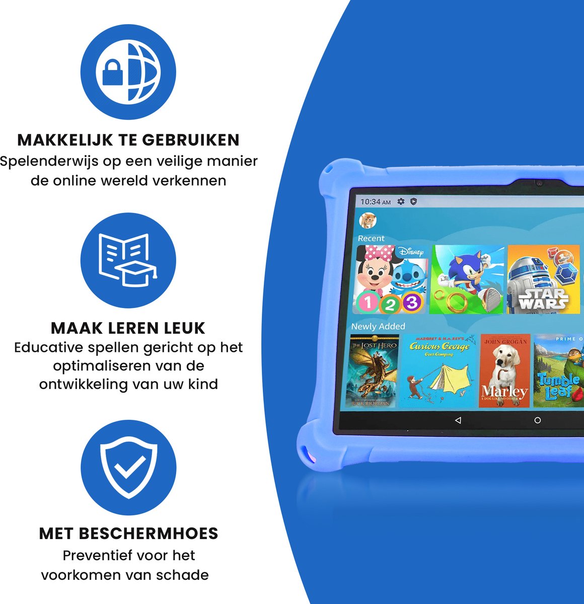 Lopup® Kindertablet - tablet - 10.1 inch - 64GB - Android 11 - RAM 4GB ...