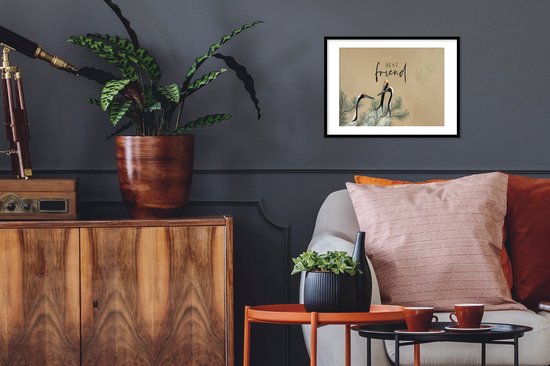 Cadre photo avec affiche - Best ami - Citations - Proverbes - Amitié - Meilleurs amis - 40x30 cm - Cadre pour affiche