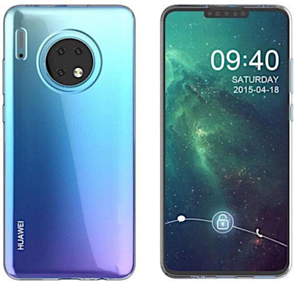 Shock Proof Case - Telefoonhoesje - Doorzichtig Hoesje voor Huawei Mate 30 - Transparant Wit