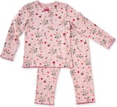 Pyjama Little Label Filles Taille 122-128/8A - rose lilas, vert, fuchsia - Fleurs - Pyjama Enfant - Katoen BIO doux
