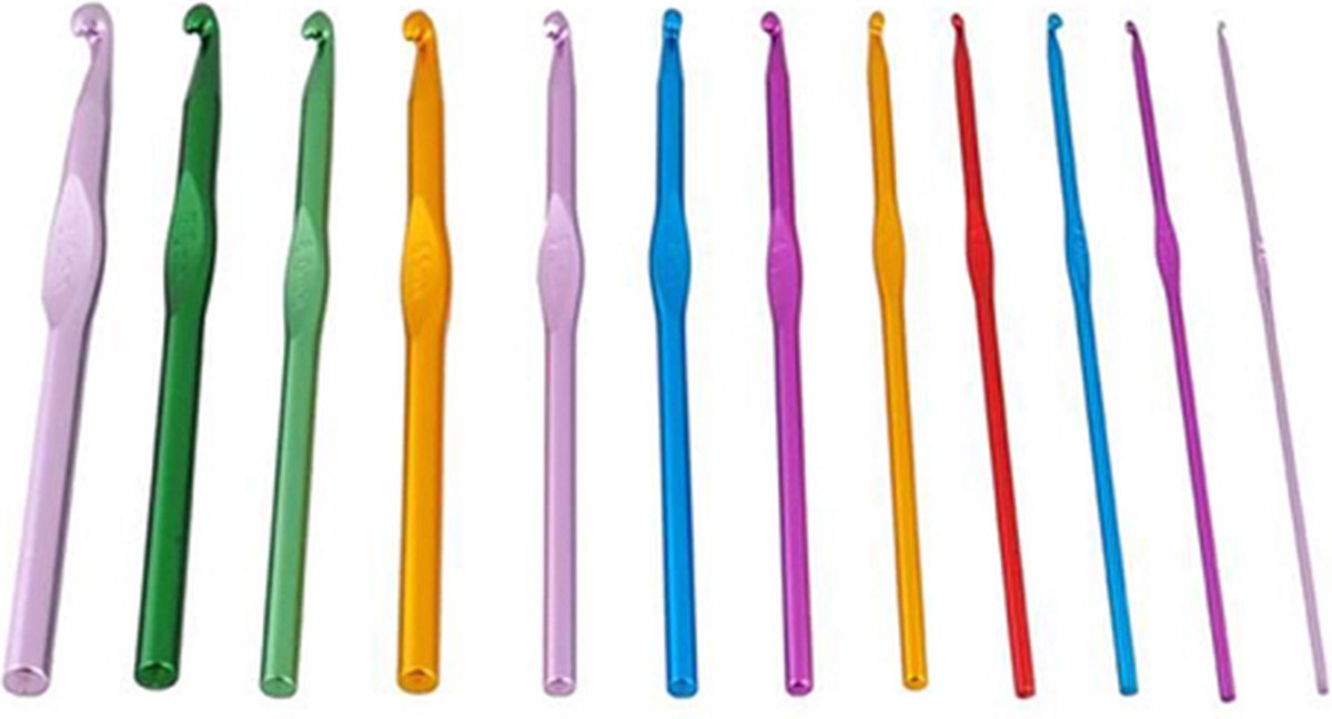 Haaknaalden Set 12 Stuks I Haakpakket 12delig I Crochet Set I Meerdere Kleuren