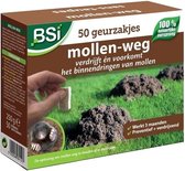 BSI - Mollen-Weg 50 Geurzakjes - Mollenbestrijding - Verdrijft en voorkomt mollen in de tuin - Ongevaarlijk voor huisdieren - 50 geurzakjes voor 100 m²
