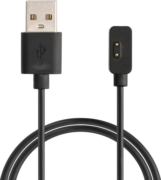kwmobile Câble de Recharge USB Compatible avec Xiaomi Mi Band 7 Pro / Poco Watch - Câble pour Smartwatch - Noir