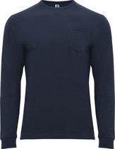 Donker Blauw Effen t-shirt Shiba lange mouwen merk Roly maat 2XL