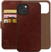 Rosso Element Uitneembaar 2-in-1 Hoesje Geschikt voor Apple iPhone 14 | Luxe Portemonnee | Back Cover | Pasjeshouder | Bruin