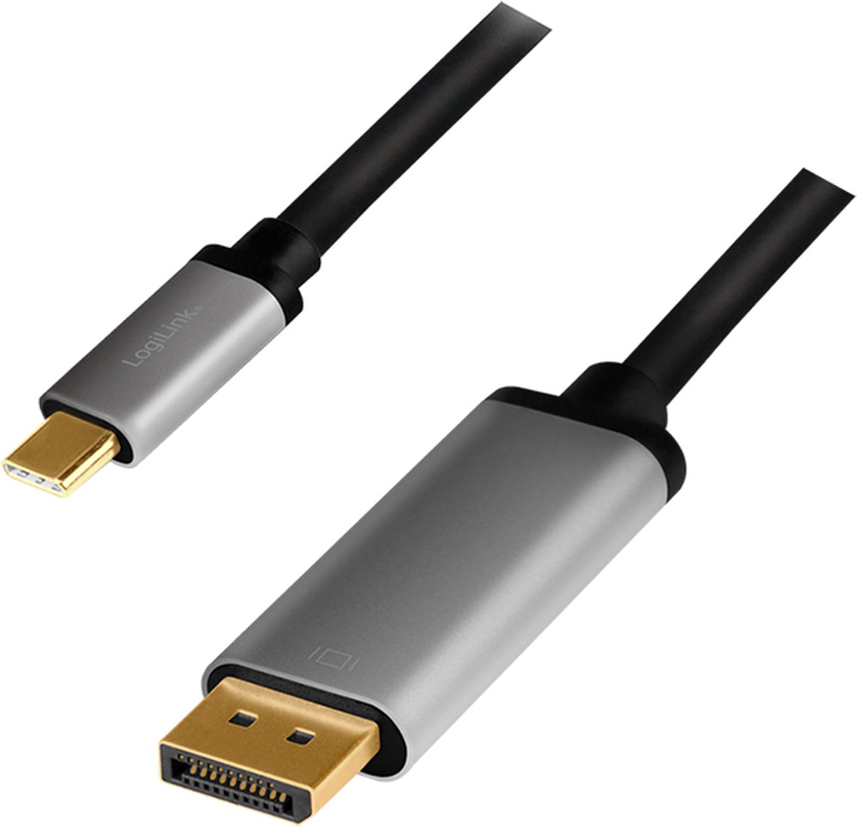 LogiLink CUA0100 tussenstuk voor kabels DisplayPort USB 3.2 Gen1 Type-C Zwart, Grijs