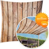 MuchoWow® - Schaduwdoek - Hout - Planken - Wand - 96% UV-bestendig - Hoogwaardig polyester - Zonnedoek - Weerbestendig - Tuin - Tarp - 300x300 cm