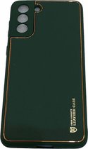 Samaung Galaxy S21 FE Groen Luxe High Quality Leather achterkant hoesje