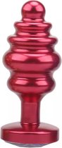 Metalen rode buttplug met rgb kristal 29 - 72 mm