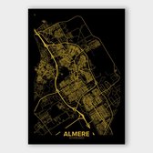 Poster Plattegrond Almere - Papier - 61x91 cm | Wanddecoratie - Interieur - Art - Wonen - Schilderij - Kunst